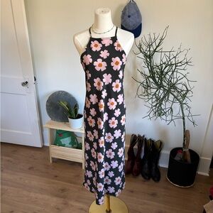 Vici Floral Dress in Black, Pink & Mustard